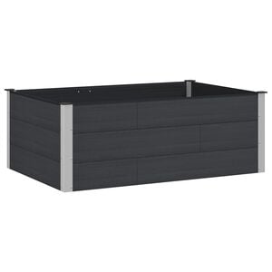 vidaXL Градинска повдигната леха Черно 150 x 100 x 54 cm