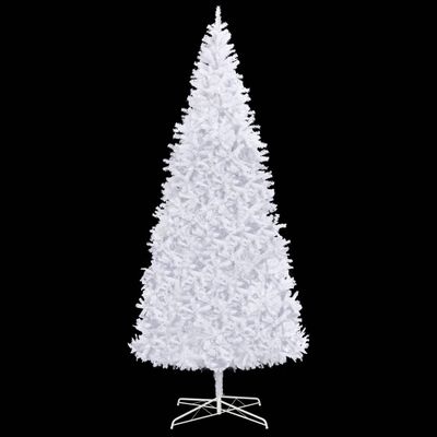 vidaXL Изкуствена предварително осветена коледна елха, 400 см, бяла