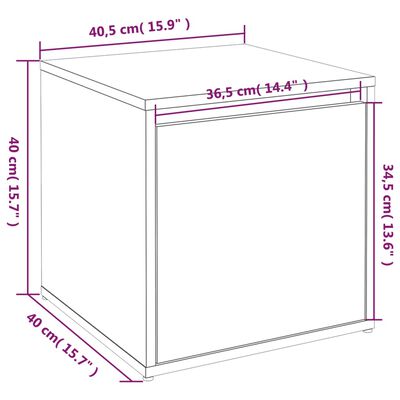 vidaXL Кутия с чекмедже, кафяв дъб, 40,5x40x40 см, инженерно дърво