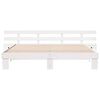 vidaXL Рамка за легло с таблото Бяло 180 x 200 cm Солидно борово дърво
