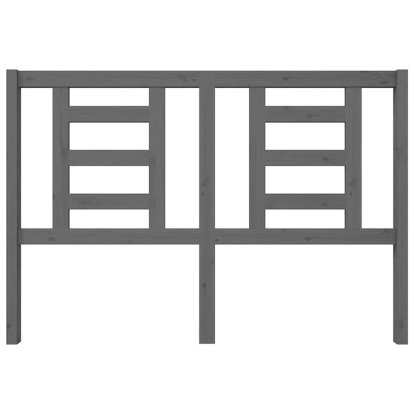 vidaXL Горна табла за легло, сива, 146x4x100 см, бор масив