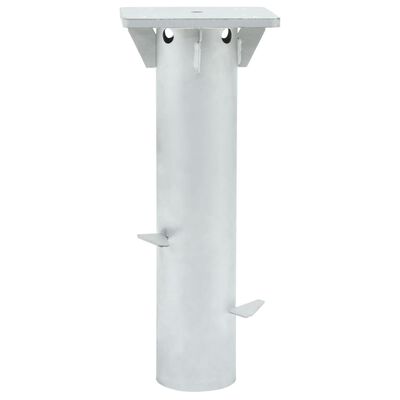 vidaXL Стойка за чадър за вграждане, сребриста, 16x16x39,5 см, стомана