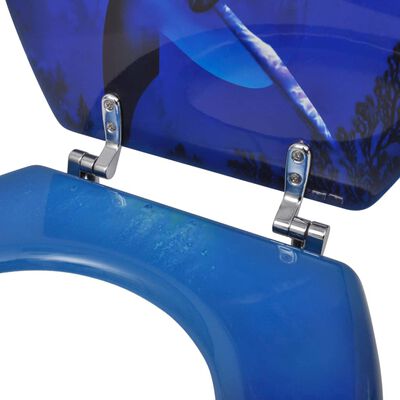 vidaXL Тоалетни седалки с капаци, 2 бр, МДФ, делфини