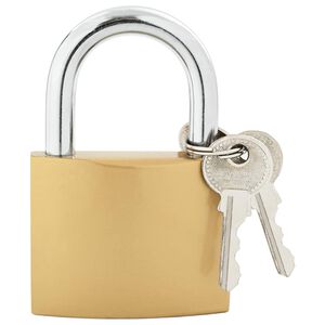 vidaXL U Lock с ключове 100 pcs Месинг Желязо