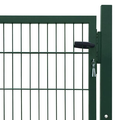 vidaXL Порта за ограда, стомана, зелена, 105x150 см