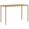 vidaXL Градинска маса с плот от акация, бежово, 115x54x74см, полиратан