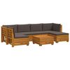 vidaXL Комплект дивани за открито 7 Брой Кафяво Солидно акациево дърво