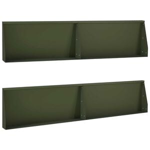 vidaXL Задържащи стени 4 бр. 100 x 12 x 30 см Стомана Маслиненозелено