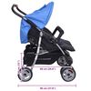 vidaXL Бебешка количка за близнаци, стомана, синьо и черно
