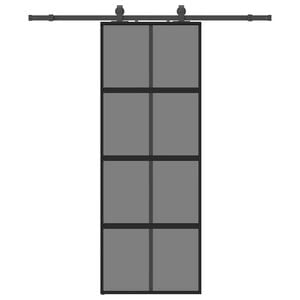 vidaXL Плъзгаща се врата с комплект обков Черно 76x205 cm