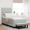vidaXL Легло с пружинирана основа Светлосиво 100 x 200 cm Кадифе
