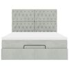 vidaXL Османска легло с матраци и LED, светлосиво, 140x190 см, кадифе