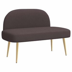 vidaXL Мек бенч с облегалка Тъмнокафяв 110 x 60 x 76 cm Полиестер