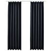 vidaXL Затъмняващи завеси с куки, 2 бр, антрацит, 140x245 см