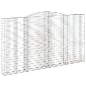 vidaXL Дъговидна габионна кошница 400x30x220/240 см поцинковано желязо