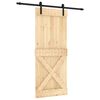 vidaXL Преплъзваща се врата Естествено и черно 85 x 210 cm