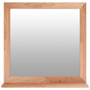 vidaXL Стенно огледало, 55x55 см, орехово дърво масив