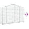 vidaXL Габионни кошници арка 8 бр 200x30x120/140 см поцинковано желязо