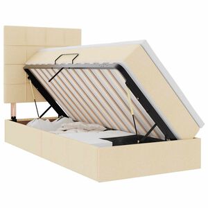 vidaXL Легло с място за съхранение и матрак Кремав 100 x 200 cm
