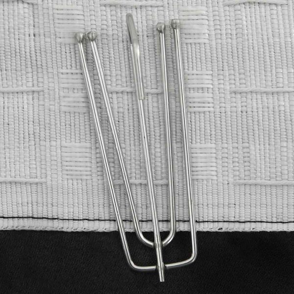 vidaXL Затъмняващи завеси с куки имитация лен 2 бр черни 140x175 см