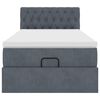 vidaXL Османска легло с матрак и LED, тъмносиво, 90x190 см, кадифе