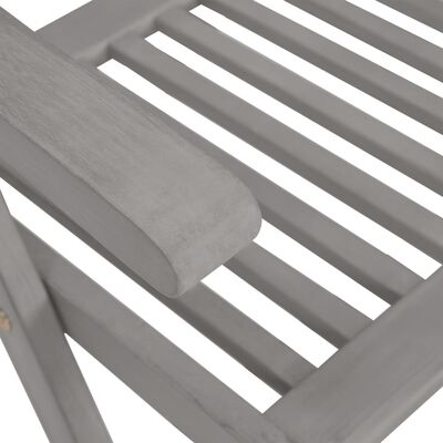 vidaXL Градински накланящи се столове, 6 бр, сиви, акация масив