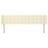 vidaXL Горна табла за легло, кремава, 163x16x78/88 см, изкуствена кожа