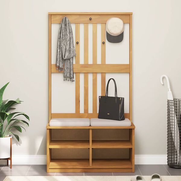 vidaXLL Дърво за антре SANDNES 87x40x159,5 cm масивна дървесина бор