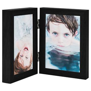 vidaXL Двойна фоторамка колаж черна 2x(13x18 см)