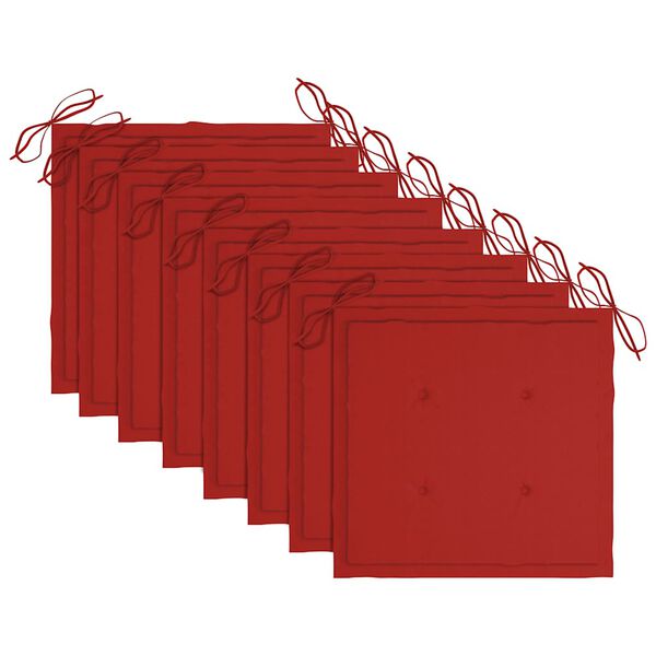 vidaXL Градински трапезни столове с възглавници, 8 бр, акация масив