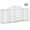vidaXL Габионни кошници арка 4 бр 200x30x80/100 см поцинковано желязо