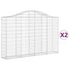 vidaXL Габионни кошници арка 2 бр 200x30x120/140см поцинковано желязо