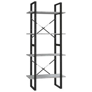 vidaXL Библиотека на 4 нива, сив сонома, 60x30x140 см, инженерно дърво