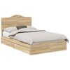 vidaXL Легло с място за съхранение с чекмедже Сонома дъб 120 x 200 cm