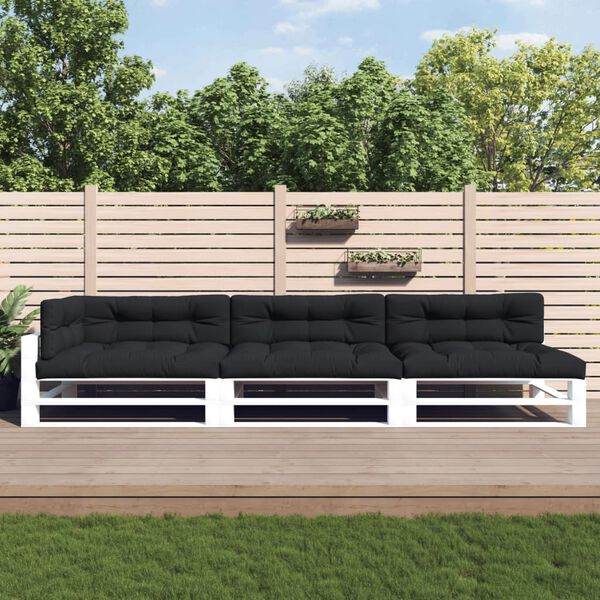 vidaXL Палетни възглавници, 7 бр, черни, текстил