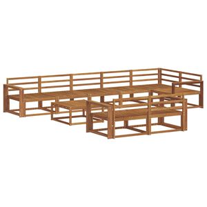 vidaXL Комплект дивани за открито 9 pcs Естествен