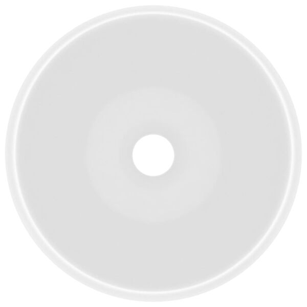 vidaXL Луксозна кръгла мивка, матово бяла, 40x15 см, керамика