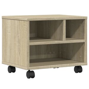 vidaXL Стойка за принтер с колелца, сонома дъб, 41x32x34,5 см
