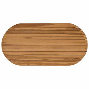 vidaXL Топ за маса 100 x 50 x 3,5 см Овална Солидно тиково дърво