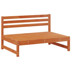 vidaXL Градинен среден диван Масивна боровина Восъчен Кафяв