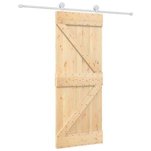 vidaXL Преплъзваща се врата Естествено и бяло 80 x 210 cm