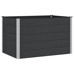 vidaXL Градинска повдигната леха Черно 150 x 100 x 91 cm
