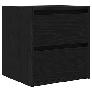 vidaXL Нощно шкафче за стенен монтаж, Черен дъб, 38x34x40 см