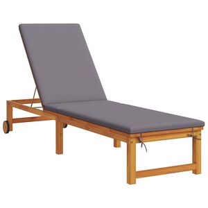 vidaXL Шезлонг Кафяво 202 x 53 x 89 см Солидно акациево дърво