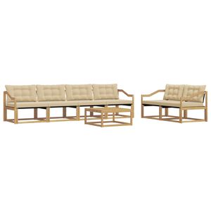 vidaXL Комплект дивани за открито 7 pcs Бяло и Бежово 79 x 79 x 37 см