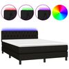 vidaXL Боксспринг легло с матрак и LED, черно, 140x200 см, плат