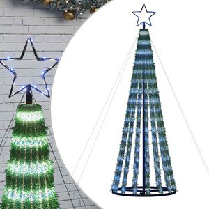 vidaXL Коледна елха светещ конус 275 LED синя 180 см