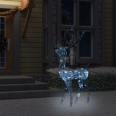 vidaXL Коледна украса елен, акрил, 140 LED, 120 см, студено бяло