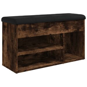 vidaXL Пейка за обувки, опушен дъб, 82x32x45,5 см, инженерно дърво