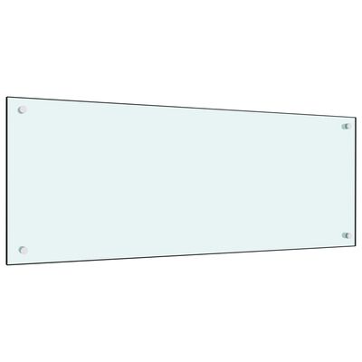 vidaXL Кухненски гръб, бял, 100x40 см, закалено стъкло